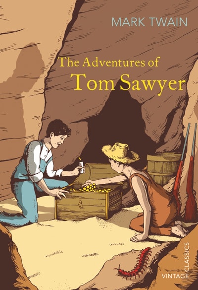 1910 Mark Twain Cigar Box Label Picturing Tom Sawyer and Huckleberry Finn 