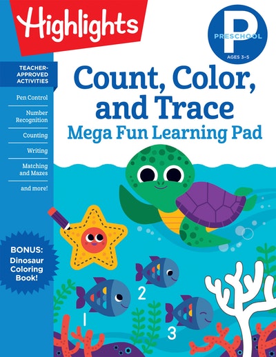Preschool Count, Color, and Trace Mega Fun Learning Pad